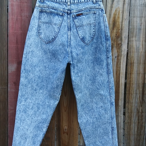 Vintage 80's pleated acid wash jeans - Picture 4 of 6